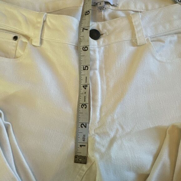 Adam Lippes White Straight Leg Jeans Woman’s 4 GUC Button Pockets - Picture 16 of 16
